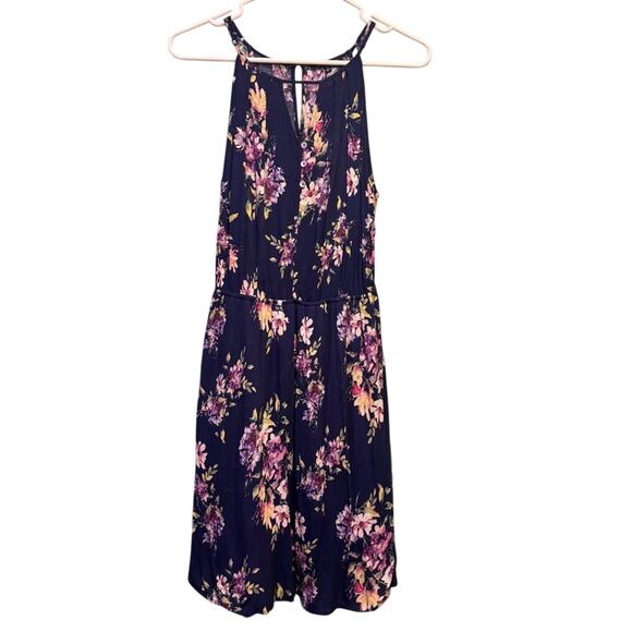 Staccato Dresses & Skirts - Staccato Women’s Pink and Blue Floral Patterned Halter Sundress Size S